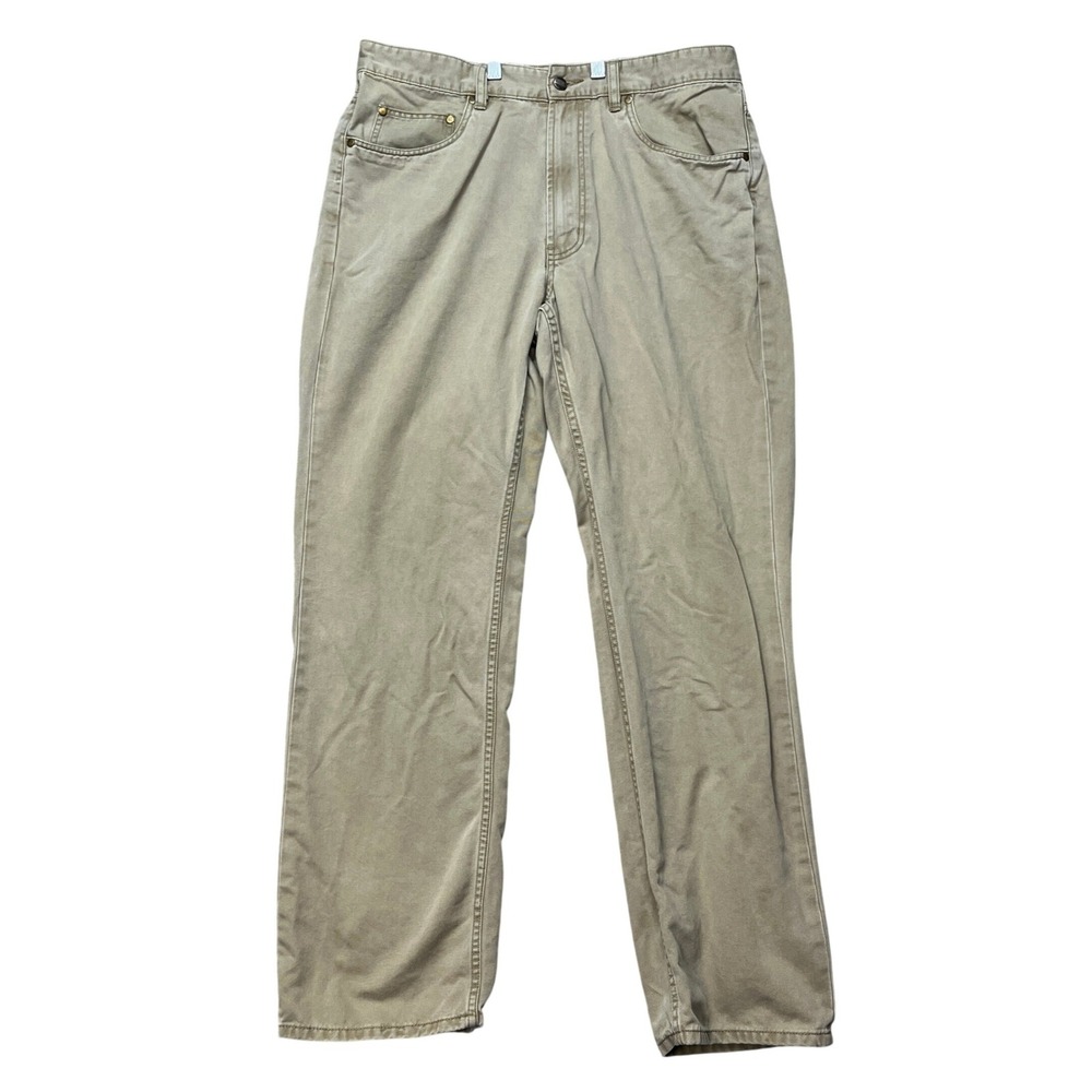 Indigo Palms Pants Mens 36x32 Khaki Straight Leg 5-Pocket Twill Classic Fit EUC